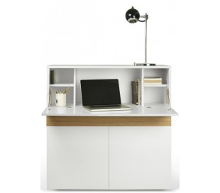 TemaHome Focus arbejdsstation i finér H109 x B110 cm - Mat hvid 2