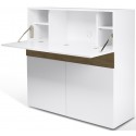 TemaHome Focus arbejdsstation i finér H109 x B110 cm - Mat hvid/Eg