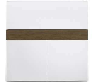 TemaHome Focus arbejdsstation i finér H109 x B110 cm - Mat hvid/Eg