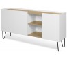 TemaHome Nina sideboard i metal og finér B180 cm - Sort/Mat hvid/Eg