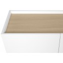 TemaHome Nina tvbord i metal og finér B140 cm - Sort/Mat hvid/Eg