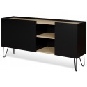 TemaHome Nina sideboard i metal og finér B180 cm - Sort/Mat hvid/Eg