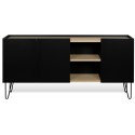 TemaHome Nina sideboard i metal og finér B180 cm - Sort/Mat hvid/Eg