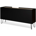 TemaHome Nina sideboard i metal og finér B180 cm - Sort/Mat hvid/Eg