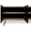 TemaHome Nina sideboard i metal og finér B180 cm - Sort/Mat hvid/Eg