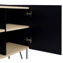 TemaHome Nina sideboard i metal og finér B180 cm - Sort/Mat hvid/Eg