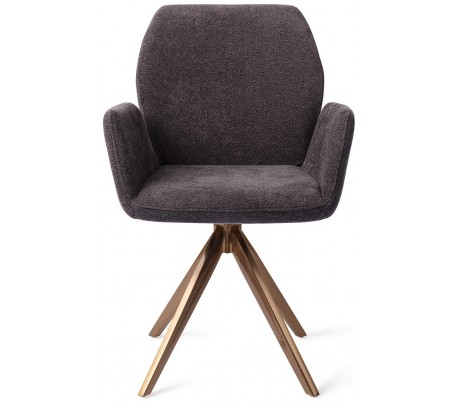 2 x Hofu Rotérbare Spisebordsstole H82 cm polyester - Sort/Gråmeleret