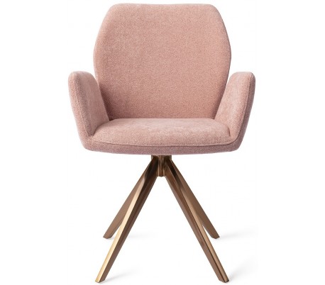 2 x Misaki Rotérbare Spisebordsstole H87 cm polyester - Rødguld/Grå