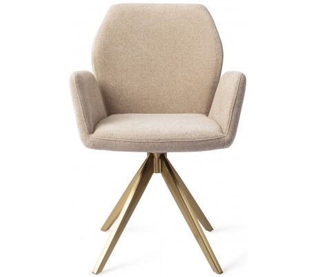 2 x Misaki Rotérbare Spisebordsstole H87 cm polyester - Guld/Antracit