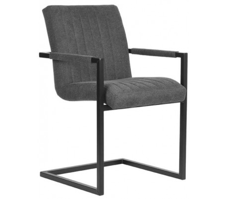 Milo spisesbordsstol i polyester og metal H85 cm - Industriel sort/Grå