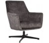 Toby rotérbar lænestol i velour H90 cm - Antracit