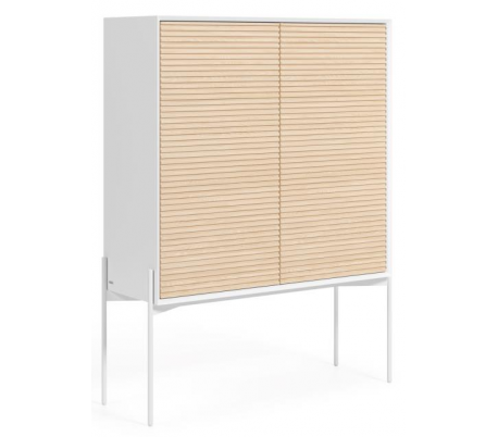Marielle sideboard i mdf og askfinér B207 cm - Hvid/Natur