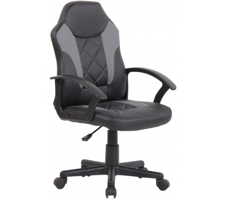 Kontorstol i kunstlæder H90 - 102 cm - Sort/Gul