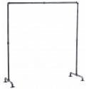 Industrielt tøjstativ H150 x B150 cm - Antik sølvgrå