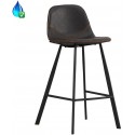 Bastan Barstol i øko-læder H82 - 110 cm - Sort/Cognac