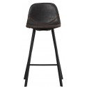 Bastan Barstol i øko-læder H82 - 110 cm - Sort/Cognac