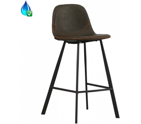 Luke Barstol i øko-læder H90 cm - Sort/Cognac