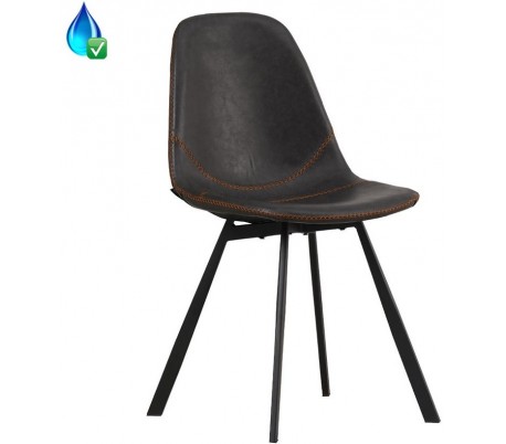 Luke Barstol i øko-læder H90 cm - Sort/Antracit