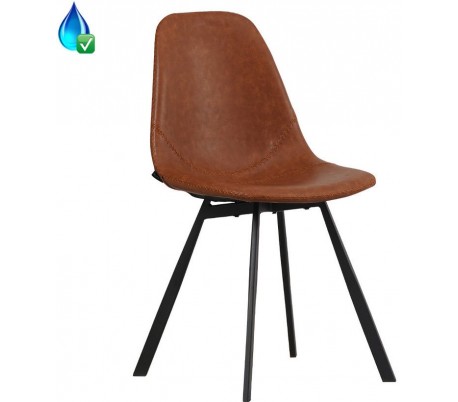 Luke Spisebordsstol i øko-læder H78 cm - Sort/Antracit