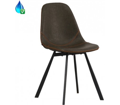 Luke Spisebordsstol i øko-læder H78 cm - Sort/Cognac