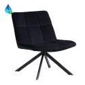 Eevi rotérbar loungestol i velour H82 cm - Sort/Mørkegrøn
