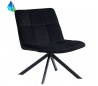 Eevi rotérbar loungestol i velour H82 cm - Sort/Sort