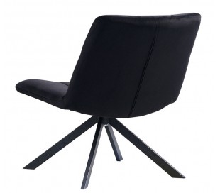 Eevi rotérbar loungestol i velour H82 cm - Sort/Mørkegrøn 2