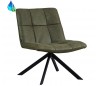 Eevi rotérbar loungestol i øko-læder H82 cm - Sort/Olivengrøn