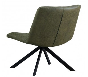 Eevi rotérbar loungestol i velour H82 cm - Sort/Sort 2