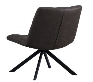 Eevi rotérbar loungestol i øko-læder H82 cm - Sort/Olivengrøn 2