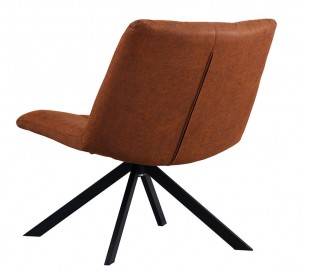 Eevi rotérbar loungestol i øko-læder H82 cm - Sort/Antracit 2