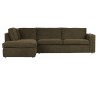 Freddie sofa med chaiselong i tekstil 283 x 197 cm - Varm grøn