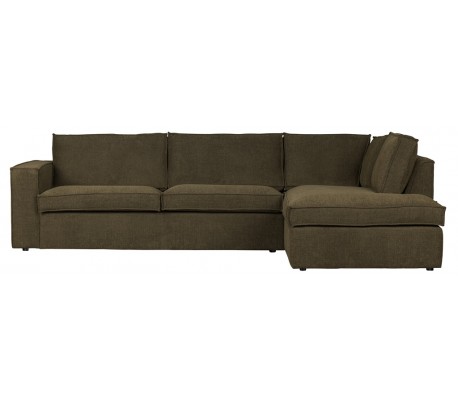 Freddie sofa med chaiselong i tekstil 283 x 197 cm - Bronze