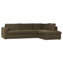 Freddie sofa med chaiselong i tekstil 283 x 197 cm - Bronze