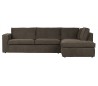 Freddie sofa med chaiselong i tekstil 283 x 197 cm - Brun