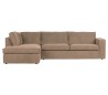 Freddie sofa med chaiselong i tekstil 283 x 197 cm - Leverbrun