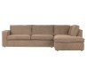 Freddie sofa med chaiselong i tekstil 283 x 197 cm - Leverbrun