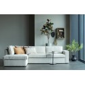 Freddie sofa med chaiselong i tekstil 283 x 197 cm - Leverbrun