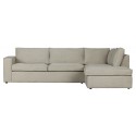 Freddie sofa med chaiselong i tekstil 283 x 197 cm - Leverbrun