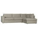 Freddie sofa med chaiselong i tekstil 283 x 197 cm - Leverbrun