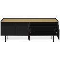 TemaHome Radio sideboard i metal og finér B160 cm - Sort/Mat sort/Eg