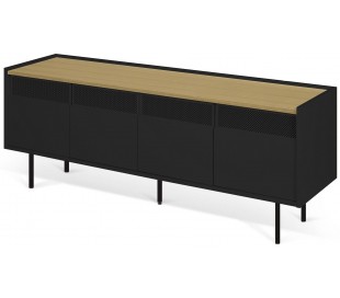 TemaHome Radio sideboard i metal og finér B160 cm - Sort/Mat sort/Eg 2