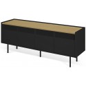 TemaHome Radio sideboard i metal og finér B160 cm - Sort/Mat sort/Eg