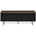 TemaHome Radio tvbord i metal og finér B160 cm - Sort/Mat sort/Eg