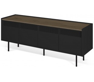 TemaHome Radio tvbord i metal og finér B160 cm - Sort/Mat sort/Eg 2