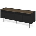TemaHome Radio tvbord i metal og finér B160 cm - Sort/Mat sort/Eg