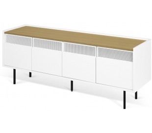 TemaHome Radio tvbord i metal og finér B160 cm - Sort/Mat sort/Eg 2