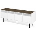 TemaHome Radio tvbord i metal og finér B160 cm - Sort/Mat hvid/Eg