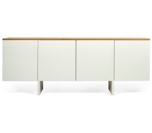TemaHome Radio sideboard i metal og finér B160 cm - Sort/Mat hvid/Eg
