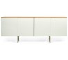 TemaHome Edge sideboard i finér B200 cm - Mat hvid/Eg